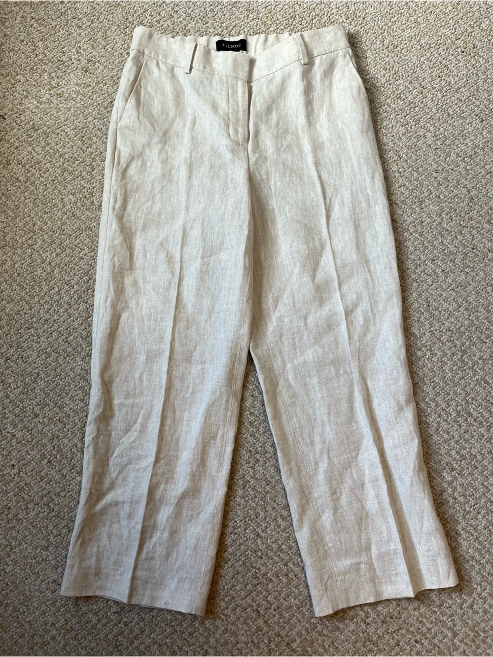 Talbots 100% Linen Straight Leg ankle trouser pant size 2